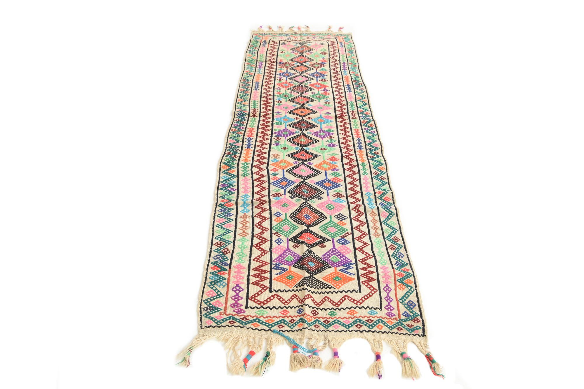 2' 5 x 9' Hand Knotted kilim Fars Persian Wool Runner Rug