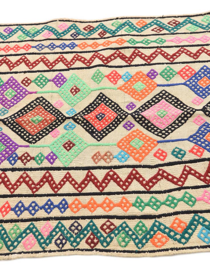 Detail image of 2' 5 x 9'  Hand Knotted kilim Fars Persian Wool Runner Rug