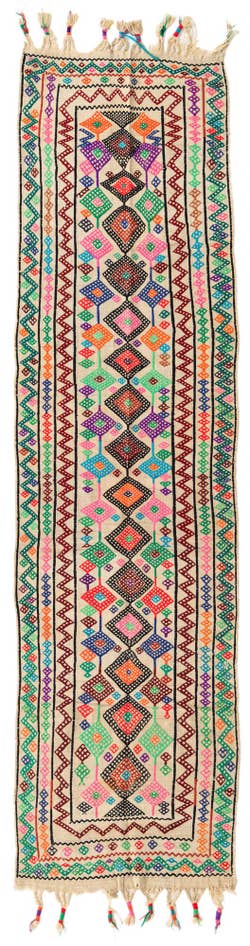 Detail image of 2' 5 x 9' Hand Knotted kilim Fars Persian Wool Runner Rug