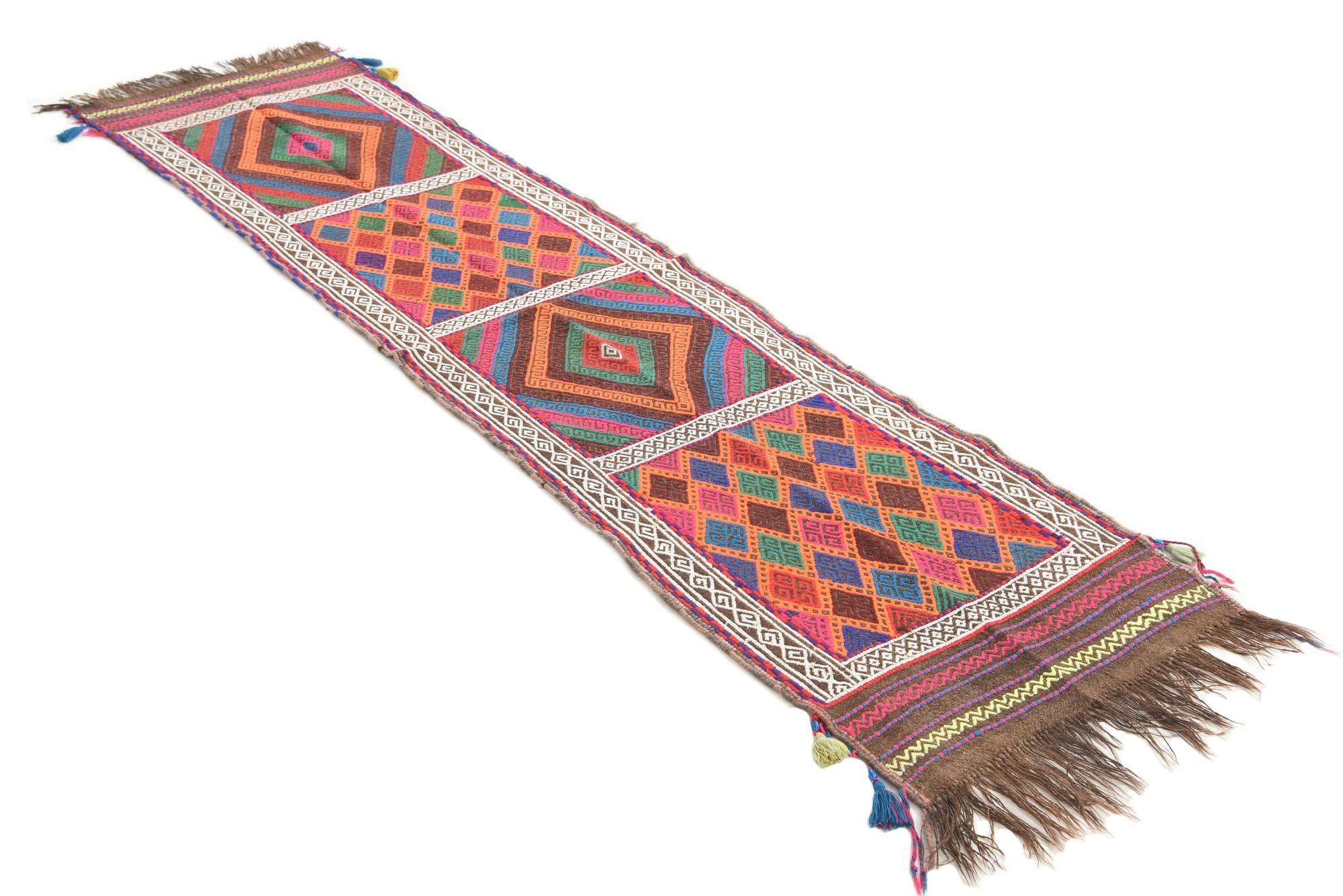 2' 1 x 7' 9 Hand Knotted Kilim Fars Persian Wool Runner Rug