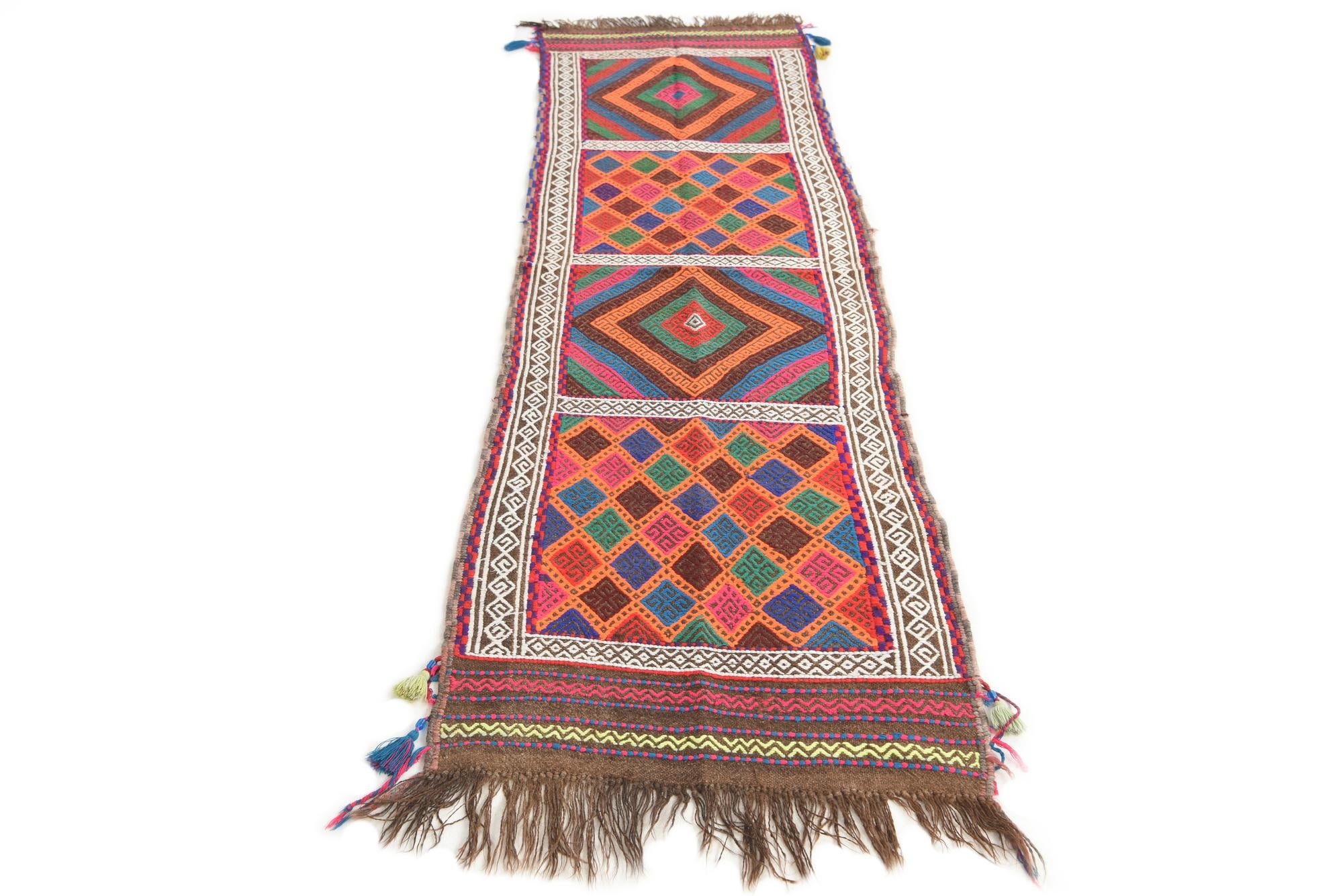 2' 1 x 7' 9 Hand Knotted Kilim Fars Persian Wool Runner Rug