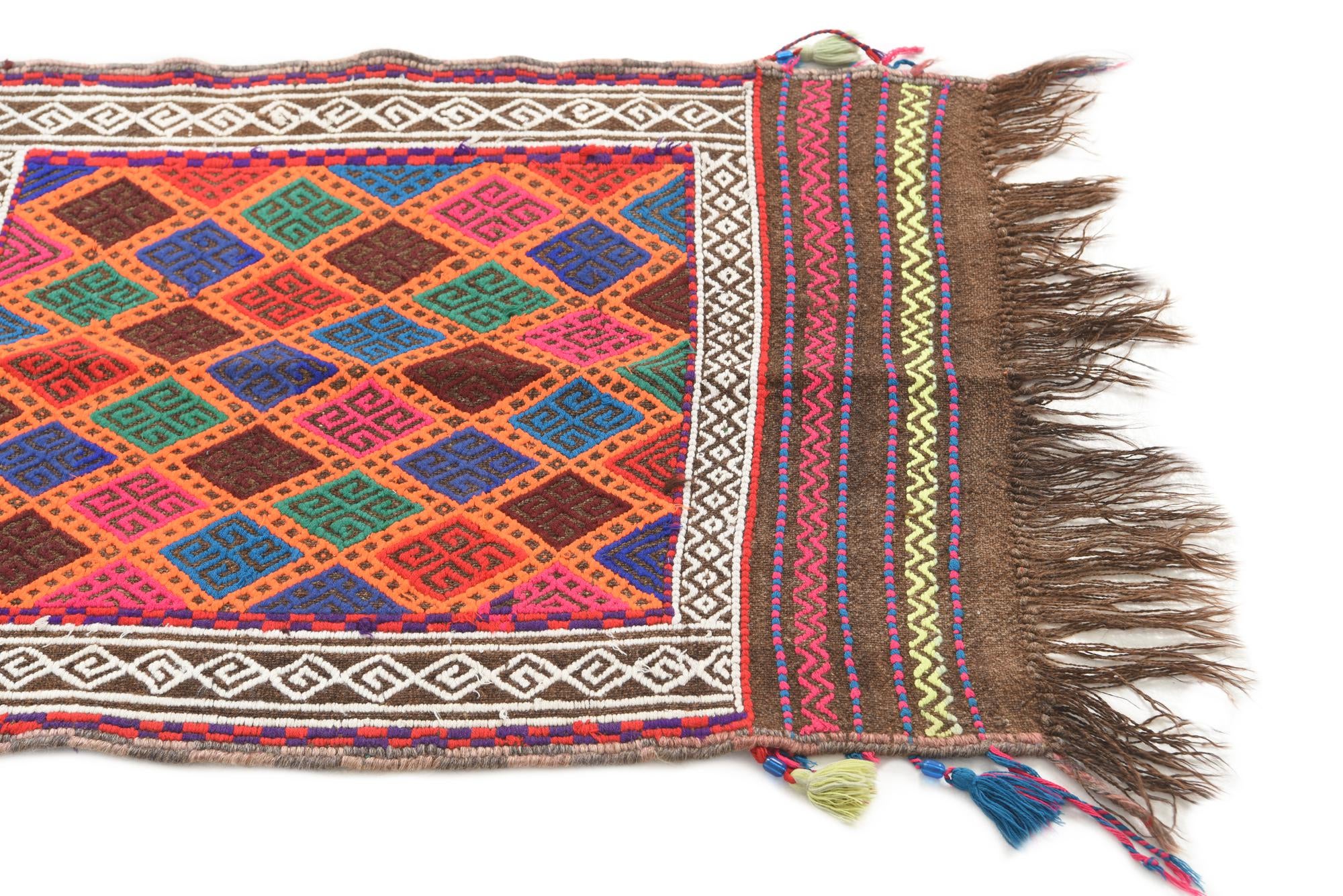 2' 1 x 7' 9 Hand Knotted Kilim Fars Persian Wool Runner Rug