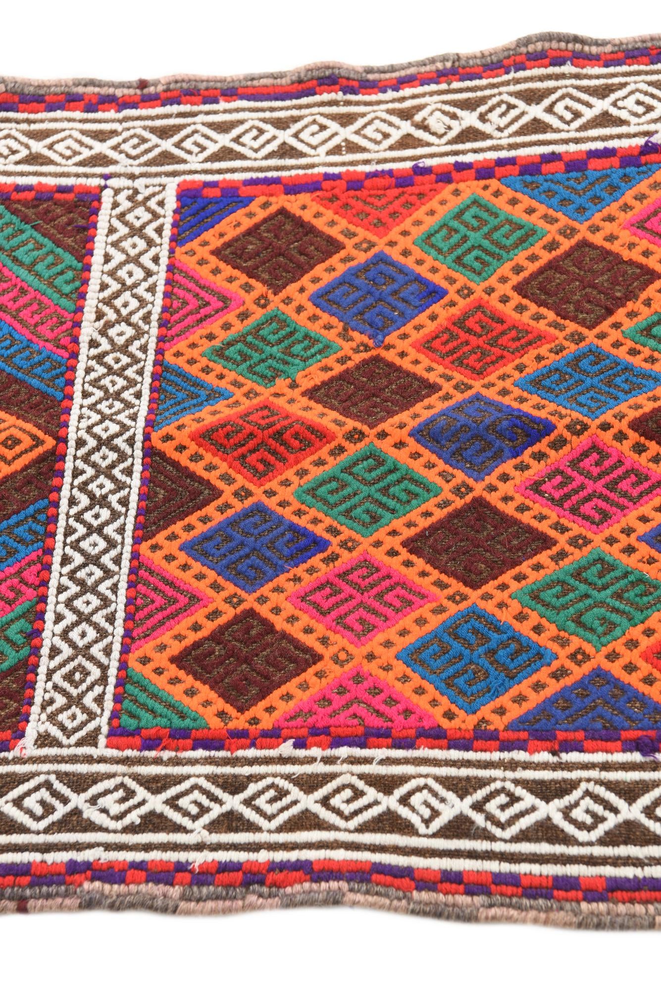 2' 1 x 7' 9 Hand Knotted Kilim Fars Persian Wool Runner Rug
