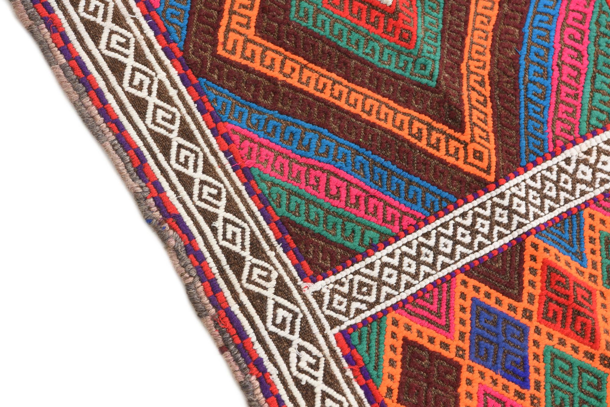 2' 1 x 7' 9 Hand Knotted Kilim Fars Persian Wool Runner Rug