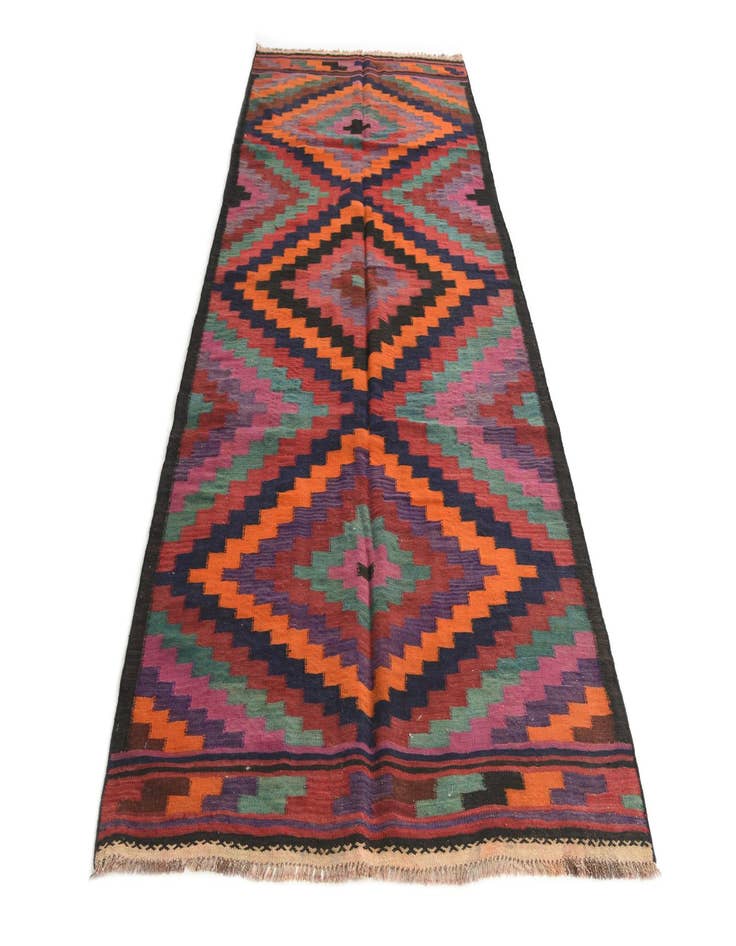 Detail image of 4' 3 x 10' Hand Woven kilim Fars Wool Runner Rug