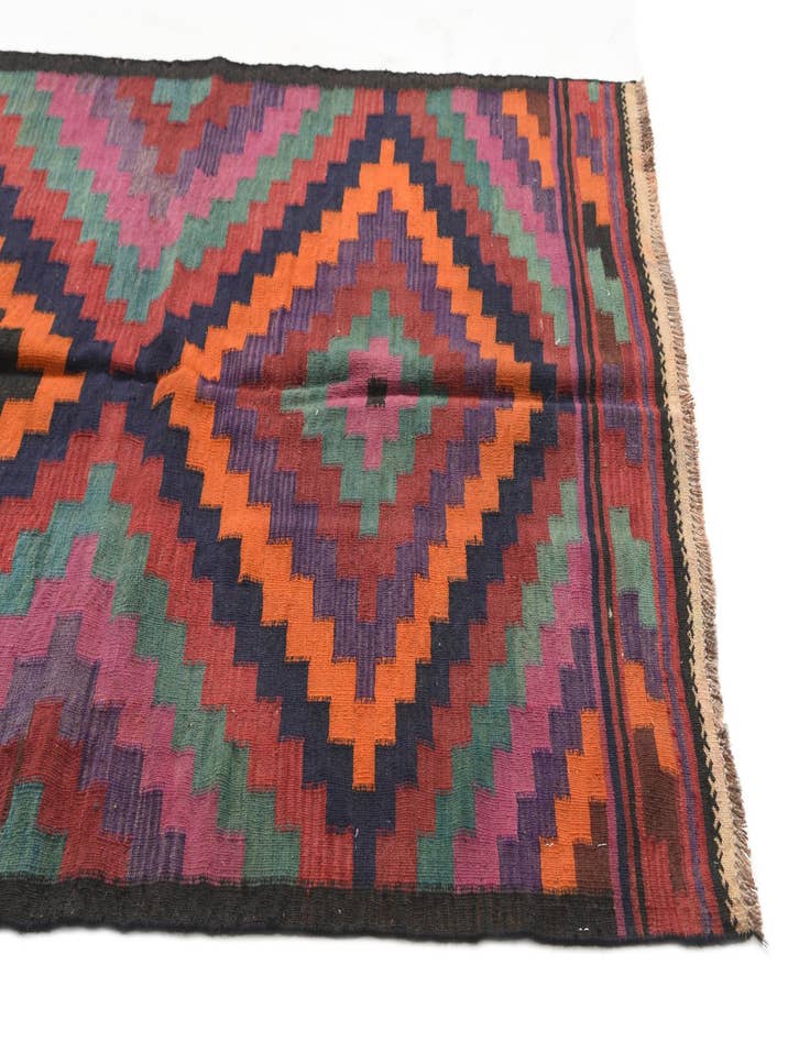 Detail image of 4' 3 x 10' Hand Woven kilim Fars Wool Runner Rug