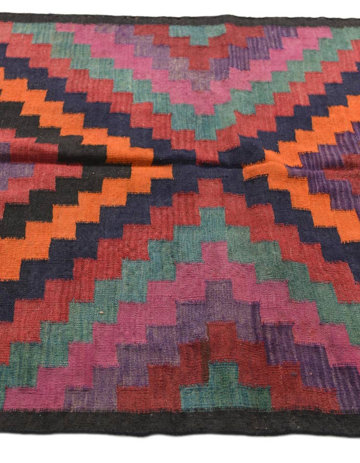 Detail image of 4' 3 x 10' Hand Woven kilim Fars Wool Runner Rug