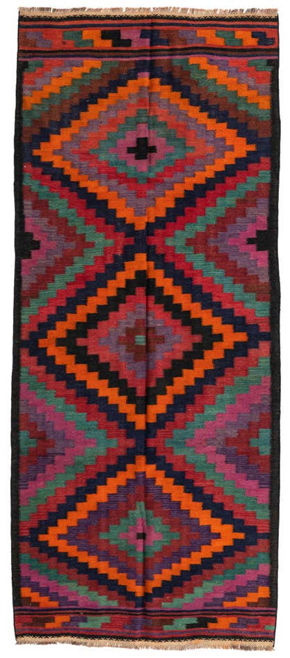 Detail image of 4' 3 x 10' Hand Woven kilim Fars Wool Runner Rug