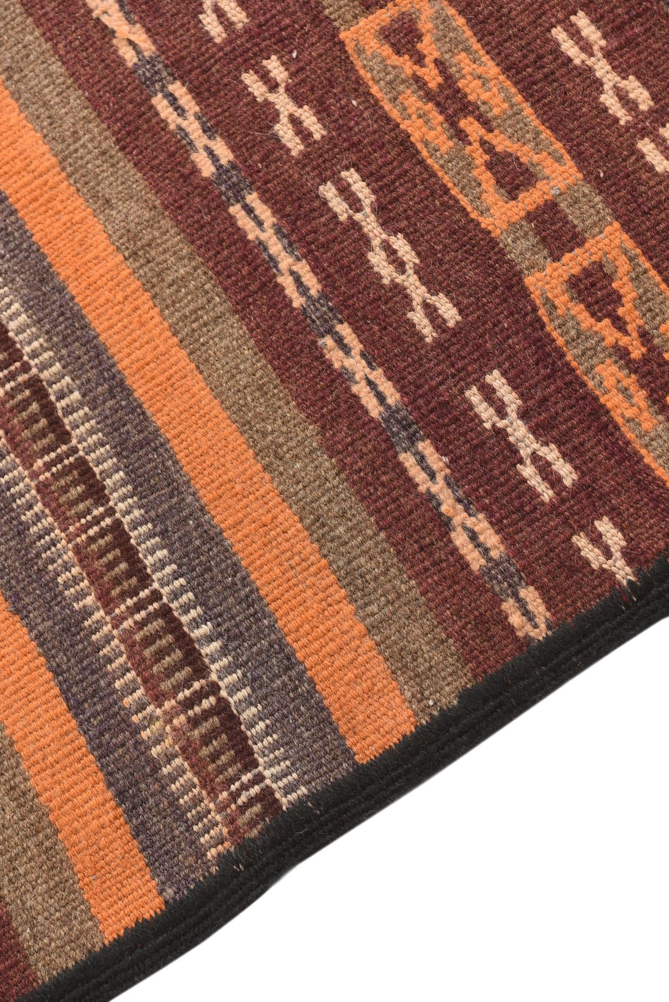 2' 4 x 10' 1 Hand Woven Kilim Fars Wool Runner Rug