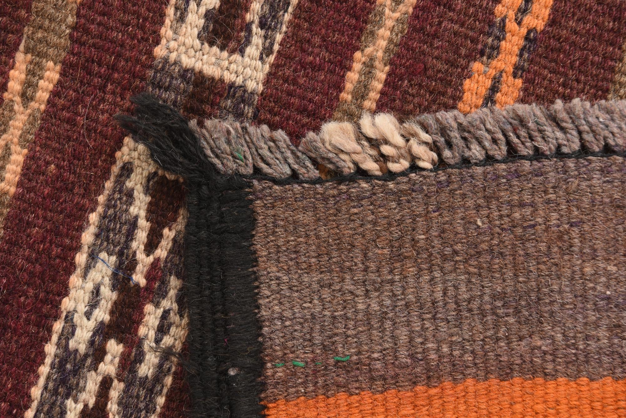2' 4 x 10' 1 Hand Woven Kilim Fars Wool Runner Rug