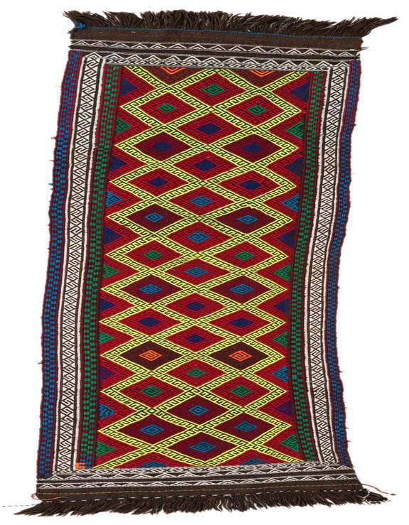 Detail image of 2' x 8' 4 Hand Woven Kilim Fars Wool Runner Rug