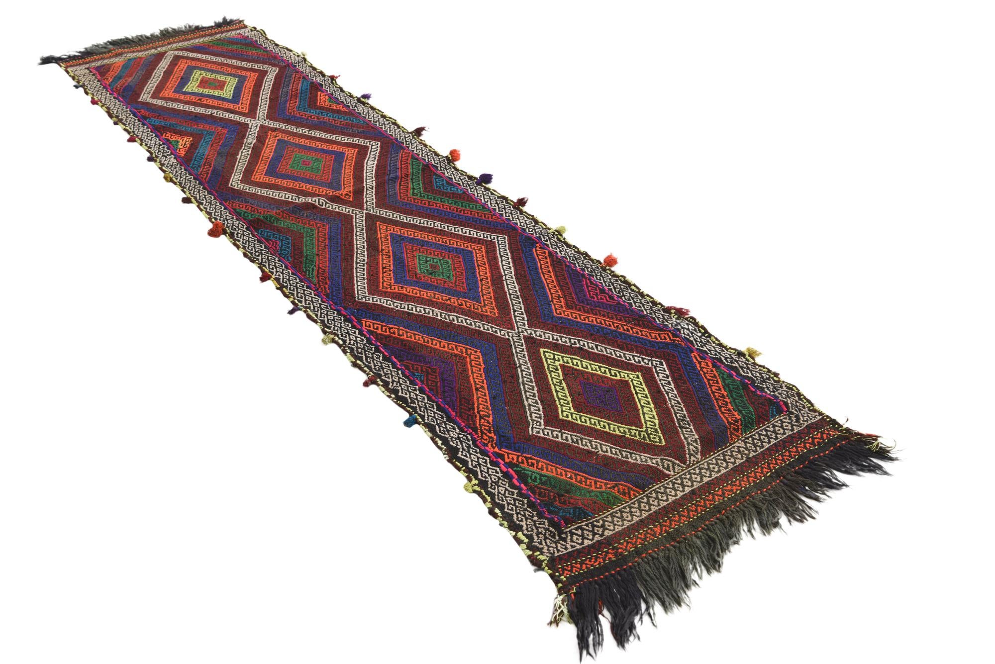 2' 3 x 8' 10 Hand Woven Kilim Fars Wool Runner Rug