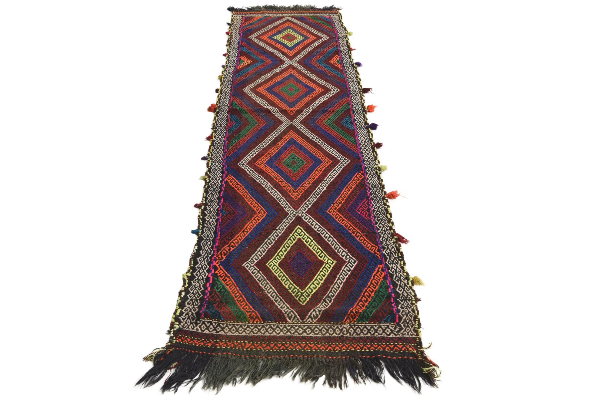 2' 3 x 8' 10 Hand Woven Kilim Fars Wool Runner Rug