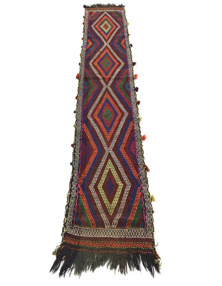 Detail image of 2' 3 x 8' 10  Hand Woven Kilim Fars Wool Runner Rug