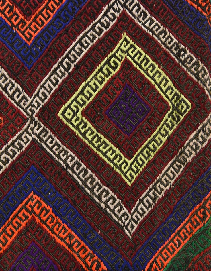 Detail image of 2' 3 x 8' 10  Hand Woven Kilim Fars Wool Runner Rug