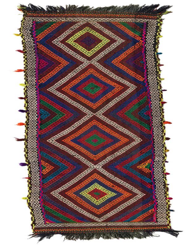 Detail image of 2' 3 x 8' 10 Hand Woven Kilim Fars Wool Runner Rug