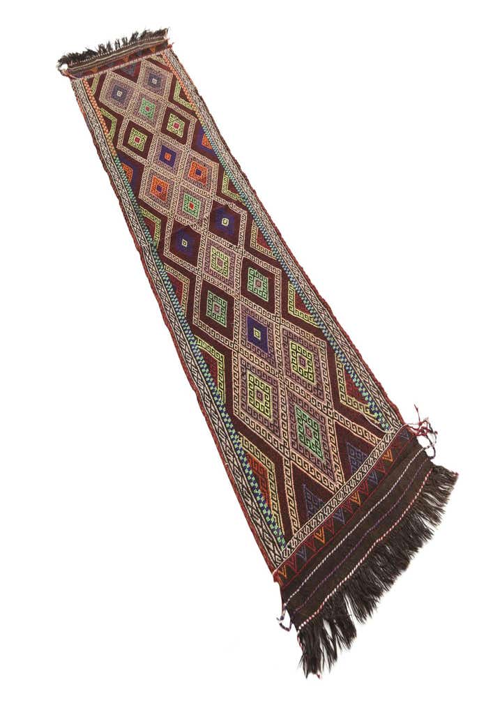 2' 3 x 8' 5 Hand Woven Kilim Fars Wool Runner Rug