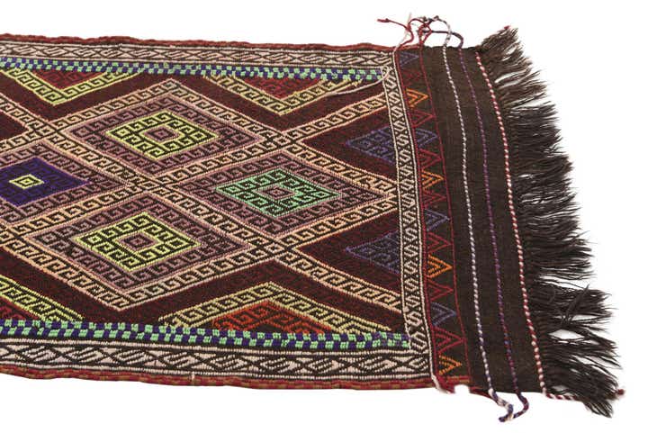 2' 3 x 8' 5 Hand Woven Kilim Fars Wool Runner Rug