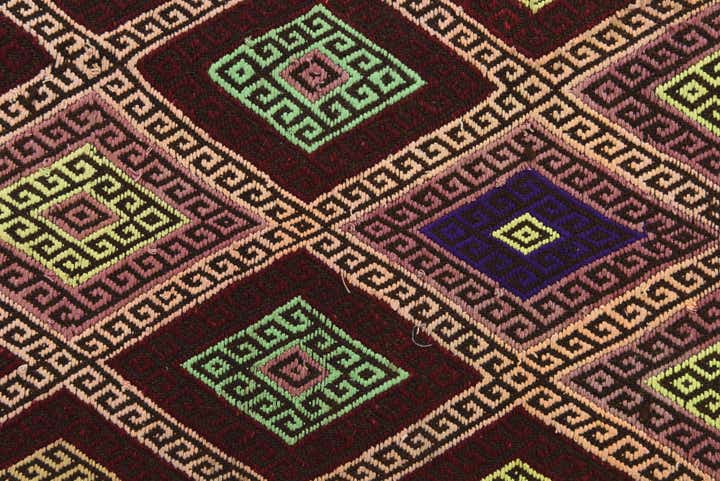 2' 3 x 8' 5 Hand Woven Kilim Fars Wool Runner Rug