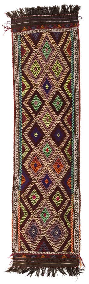 Detail image of 2' 3 x 8' 5 Hand Woven Kilim Fars Wool Runner Rug
