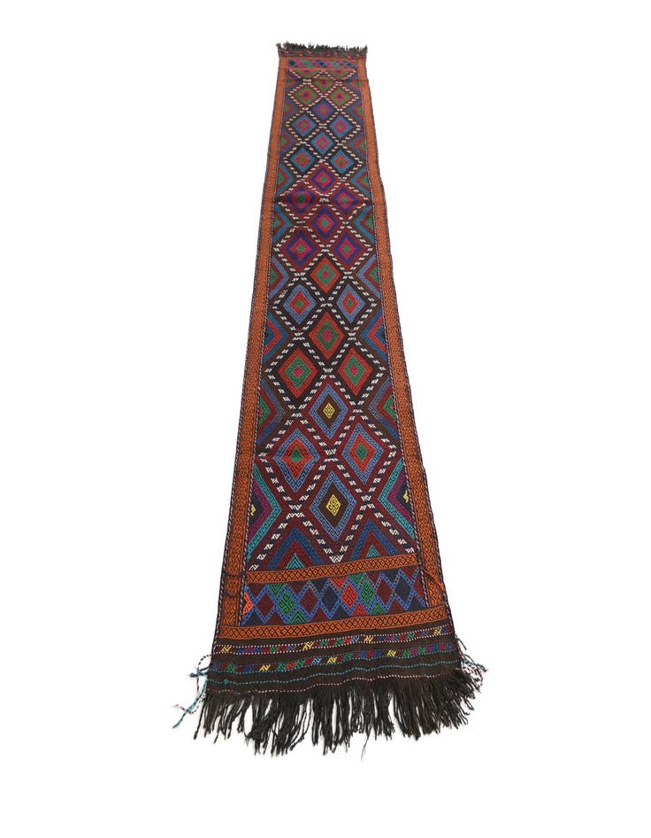 Detail image of 2' 6 x 11'  Hand Woven Kilim Fars Wool Runner Rug