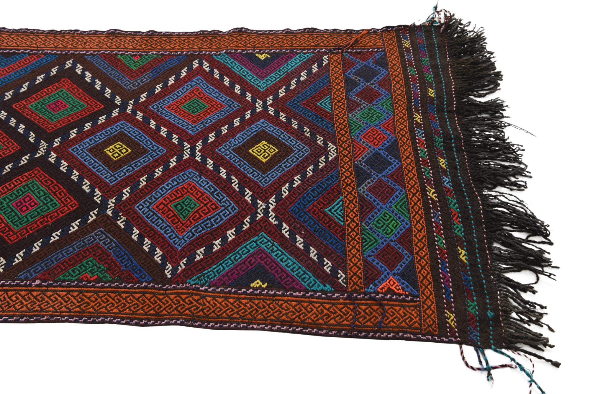 2' 6 x 11' Hand Woven Kilim Fars Wool Runner Rug