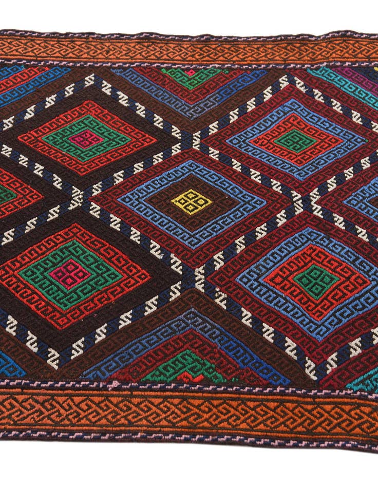 Detail image of 2' 6 x 11'  Hand Woven Kilim Fars Wool Runner Rug