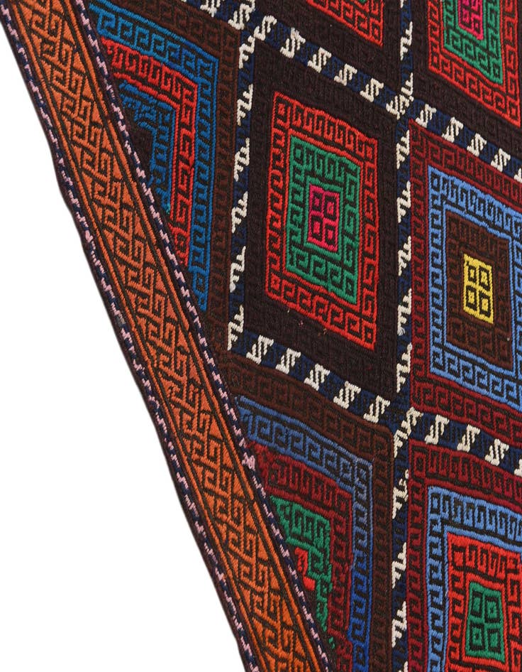 Detail image of 2' 6 x 11'  Hand Woven Kilim Fars Wool Runner Rug