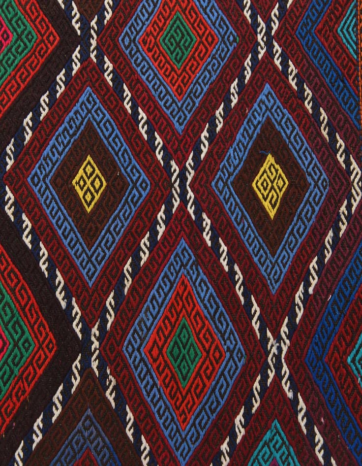 Detail image of 2' 6 x 11'  Hand Woven Kilim Fars Wool Runner Rug