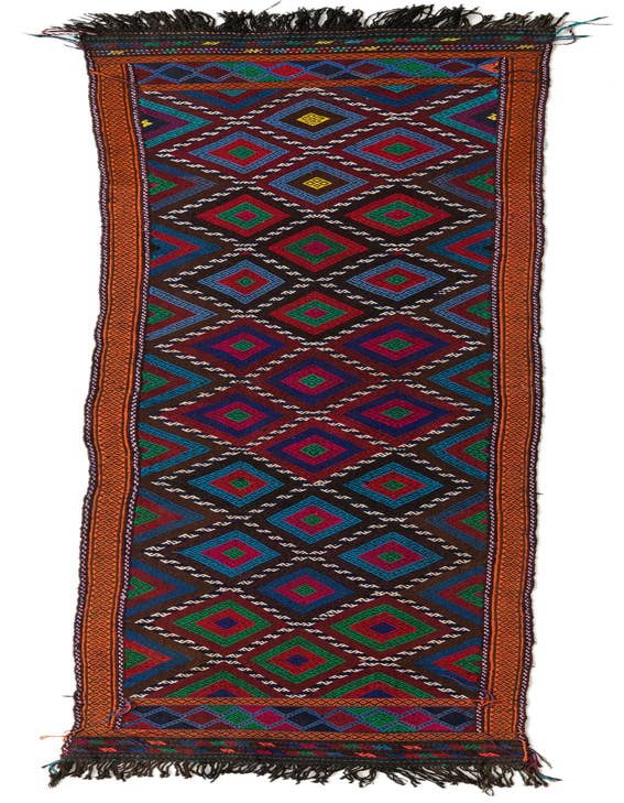 Detail image of 2' 6 x 11' Hand Woven Kilim Fars Wool Runner Rug