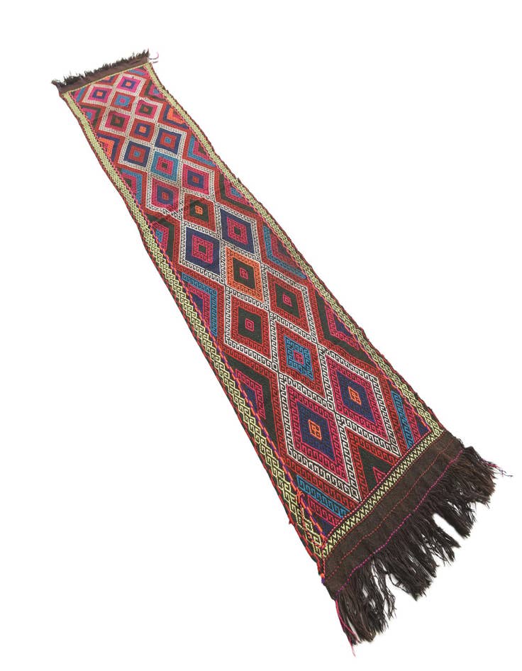 Detail image of 2' 5 x 11' 10  Hand Woven Kilim Fars Wool Runner Rug