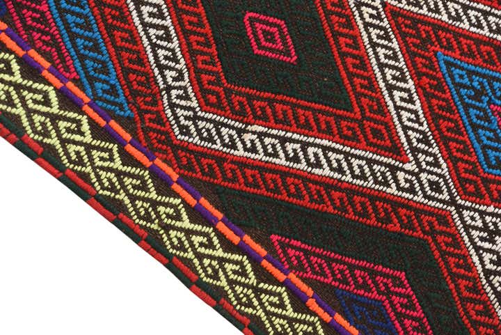 2' 5 x 11' 10 Hand Woven Kilim Fars Wool Runner Rug