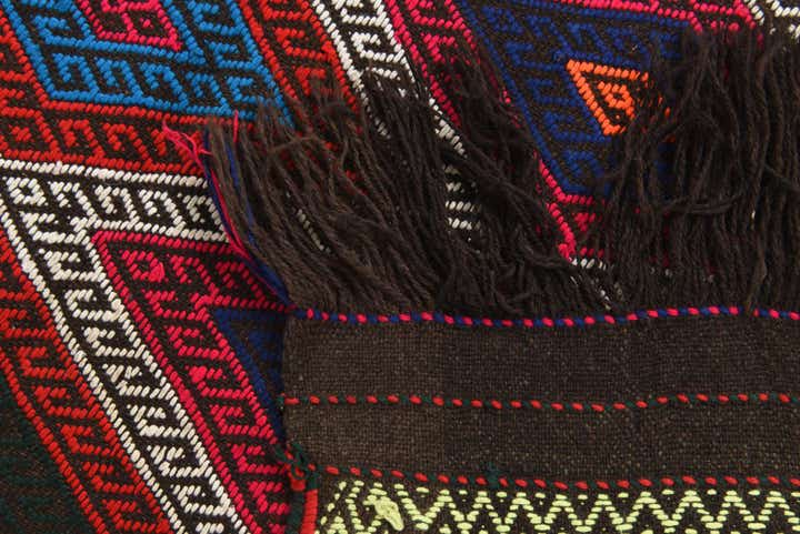 2' 5 x 11' 10 Hand Woven Kilim Fars Wool Runner Rug