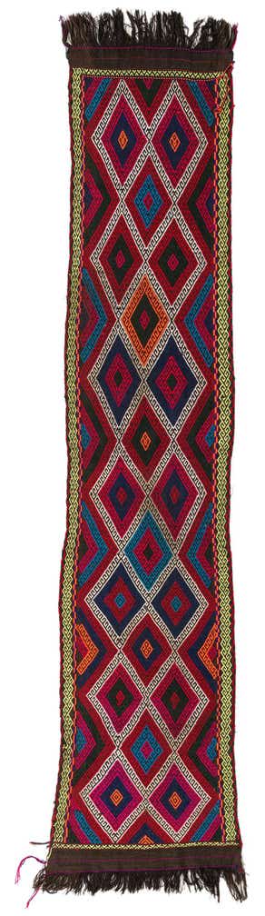 2' 5 x 11' 10 Hand Woven Kilim Fars Wool Runner Rug