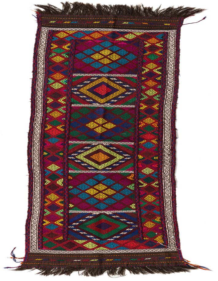 2' 2 x 8' Hand Woven Kilim Fars Wool Runner Rug
