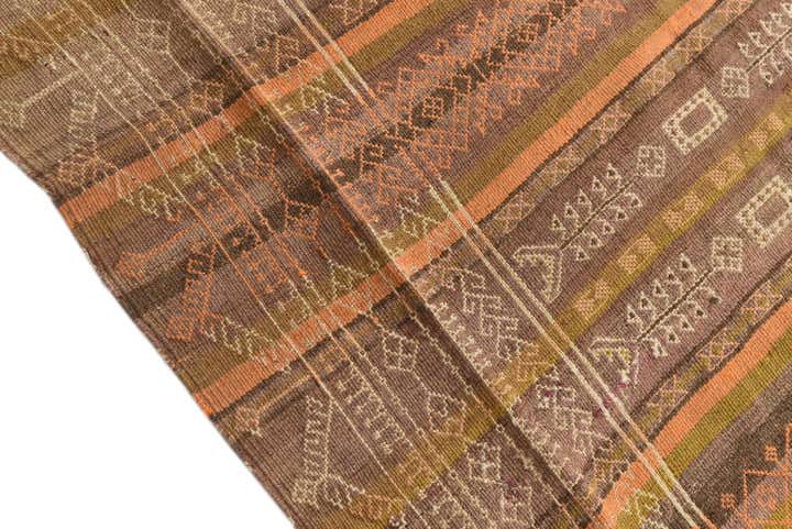 4' 1 x 12' 1 Hand Woven Kilim Fars Wool Runner Rug