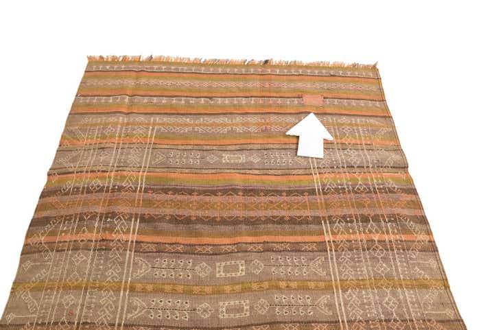 4' 1 x 12' 1 Hand Woven Kilim Fars Wool Runner Rug
