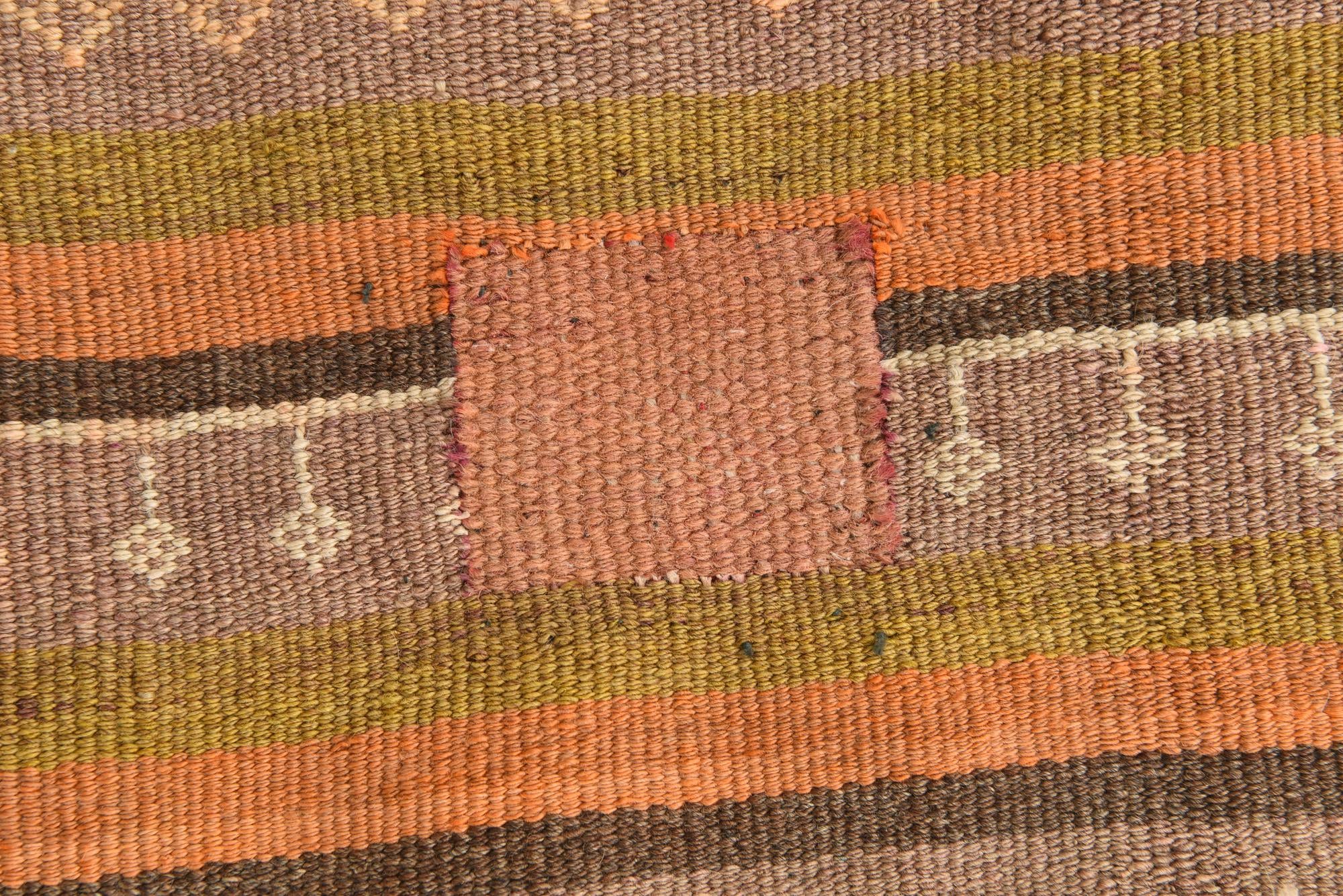 4' 1 x 12' 1 Hand Woven Kilim Fars Wool Runner Rug