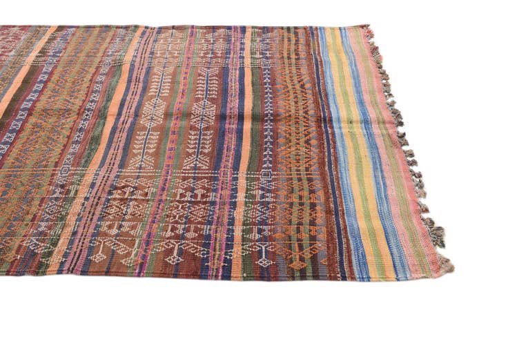 Detail image of 4' 1 x 14' Hand Woven Kilim Fars Wool Runner Rug