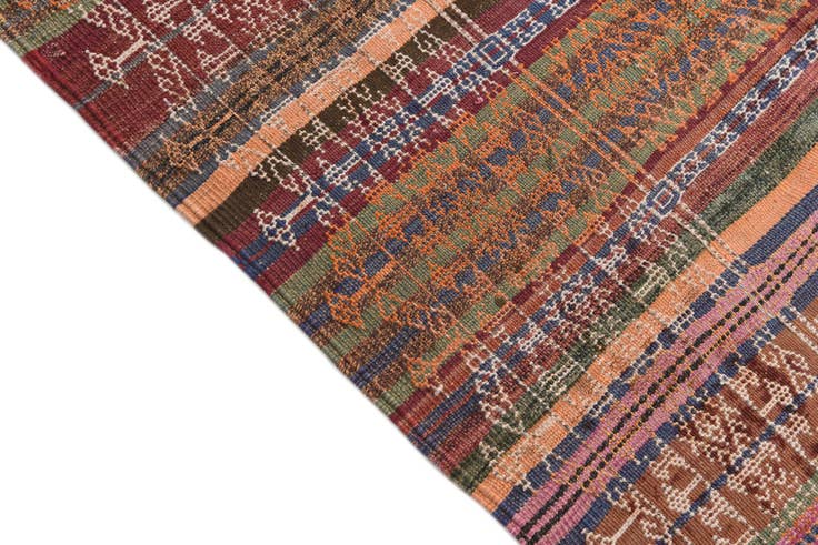 Detail image of 4' 1 x 14' Hand Woven Kilim Fars Wool Runner Rug