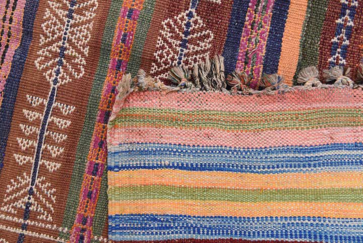 4' 1 x 14' Hand Woven Kilim Fars Wool Runner Rug