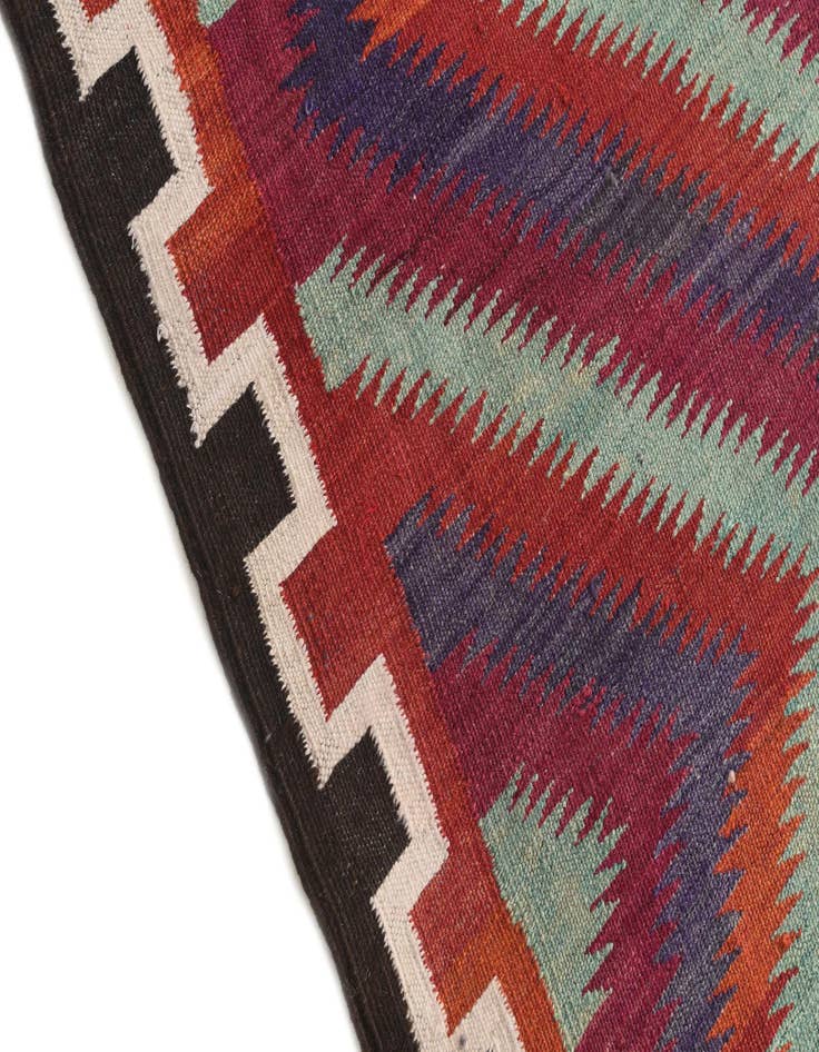 Detail image of 4' 7 x 10' 2  Hand Woven Kilim Fars Wool Runner Rug