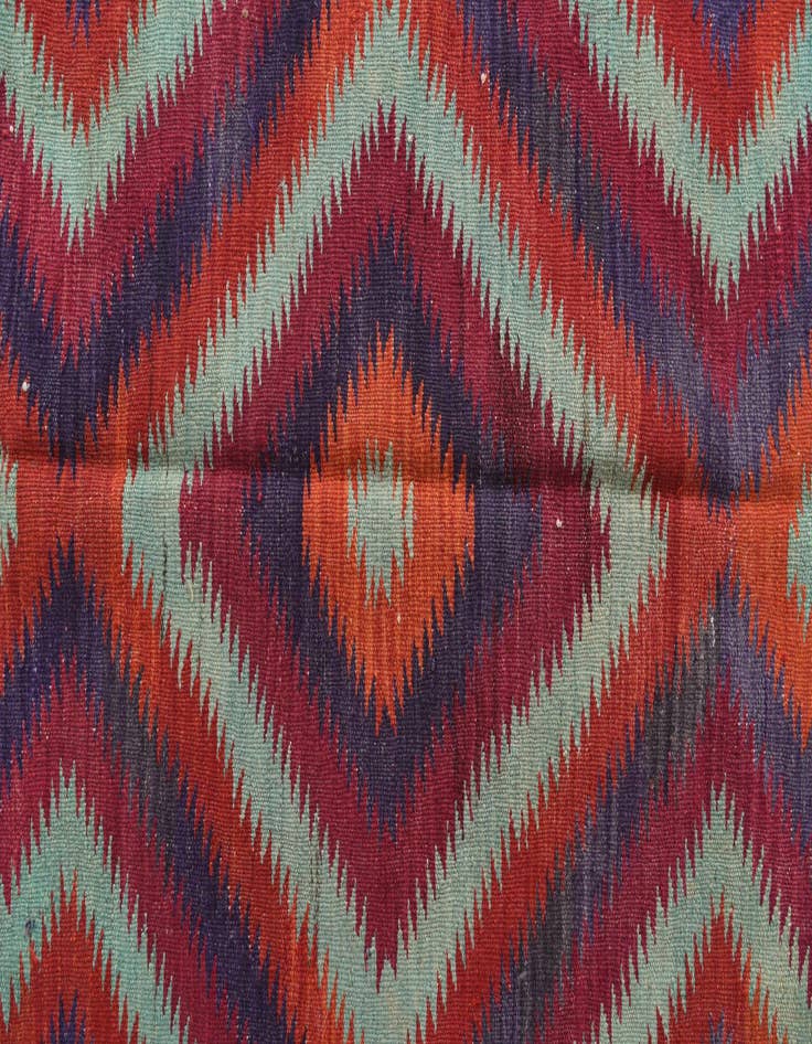 Detail image of 4' 7 x 10' 2  Hand Woven Kilim Fars Wool Runner Rug