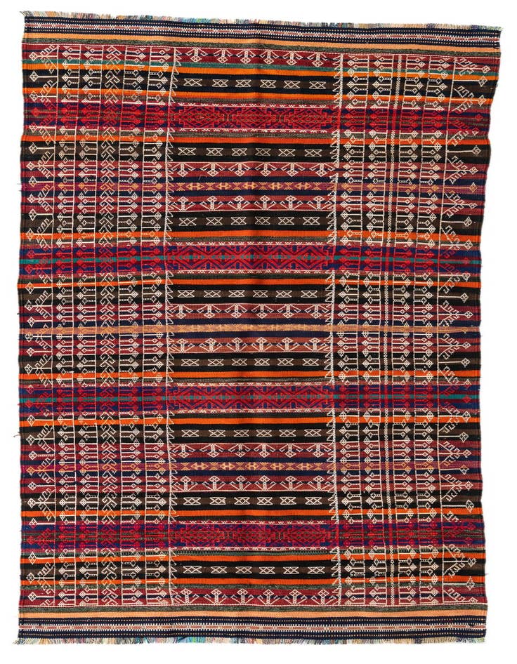 Detail image of 4' x 9' 2 Hand Woven Kilim Fars Wool Runner Rug