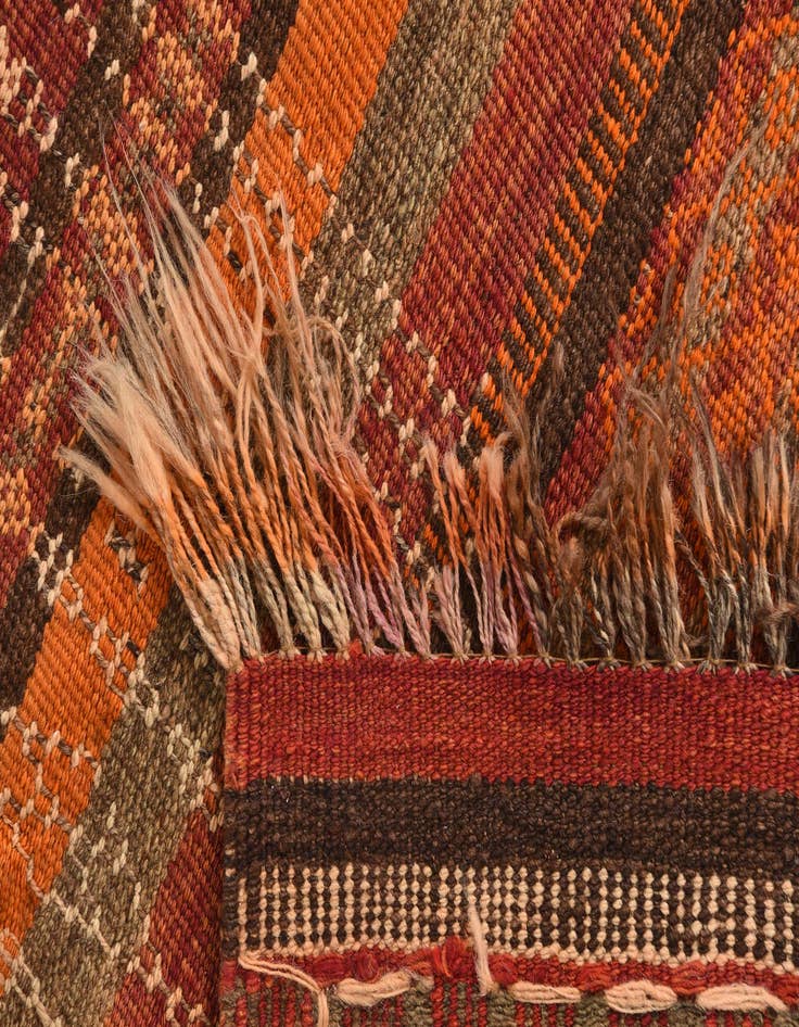 Detail image of 4' 3 x 10' 9  Hand Woven Kilim Fars Wool Runner Rug