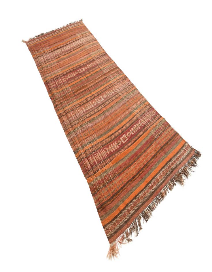 Detail image of 4' 3 x 10' 9  Hand Woven Kilim Fars Wool Runner Rug