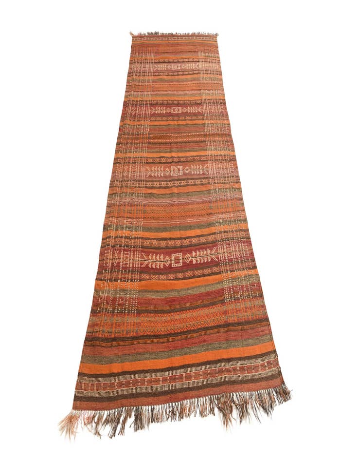 Detail image of 4' 3 x 10' 9  Hand Woven Kilim Fars Wool Runner Rug