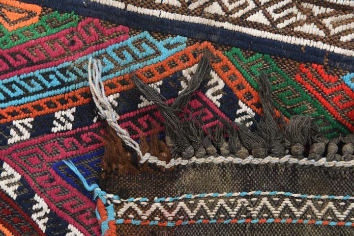 2' 1 x 8' Hand Woven Kilim Fars Wool Runner Rug