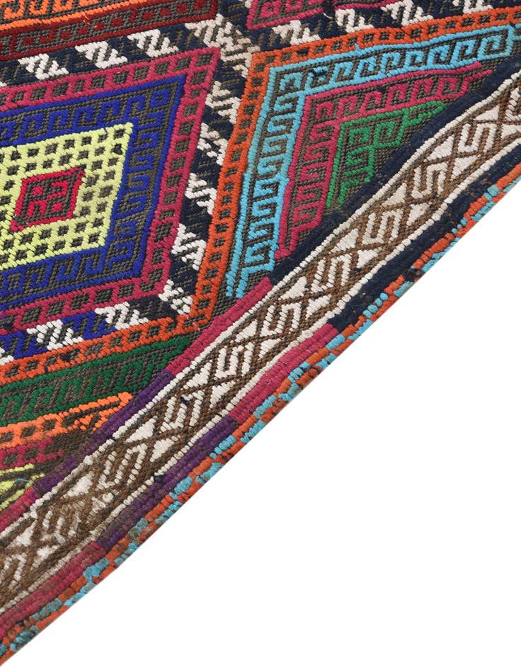 Detail image of 2' 1 x 8'  Hand Woven Kilim Fars Wool Runner Rug