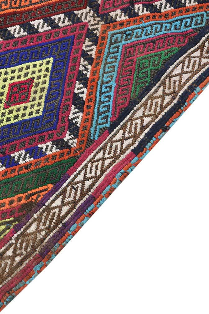 2' 1 x 8' Hand Woven Kilim Fars Wool Runner Rug